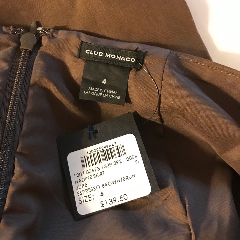Club Monaco Nadine Pencil Skirt Size 4 Brown - Picture 5 of 6